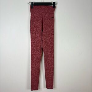 Echt Women’s Textured Animal Print Leggings Pink XS Mod Rise 27”